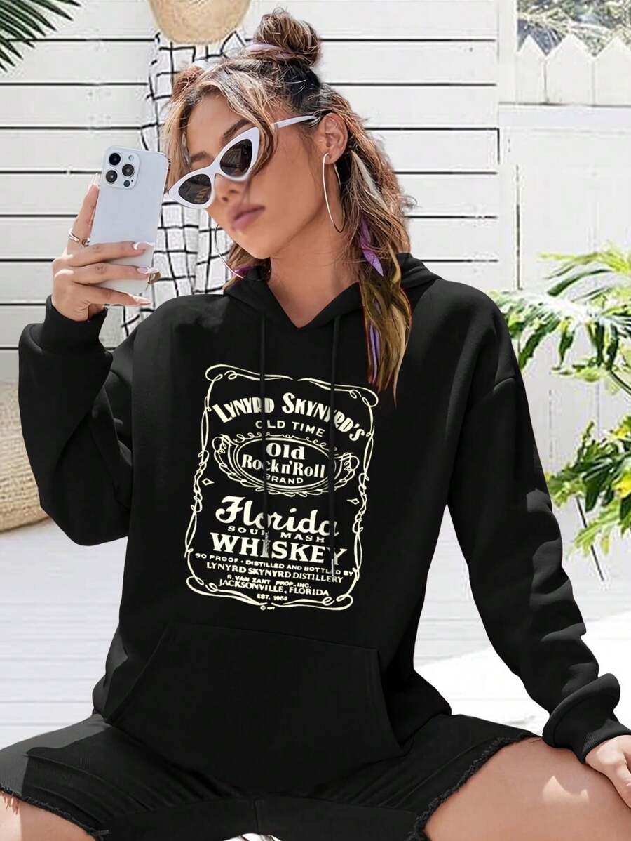 Women's Classic Rock Sweatshirt Vintage Band Tees Retro Music Apparel Concert Outfit - Black - View 1