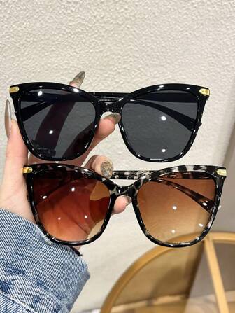 2/3/6 件女士猫眼塑料镜框经典优雅美学辣妹风格最佳朋友风格永不过时的时尚眼镜，适合街头摄影热带海滩度假约会服装，适合所有脸型，适合夏季海滩度假、户外、旅行