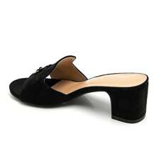 Heeled Shoes With Strap And Buckle Detail - Black - View 3