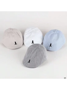 1PC Embroidered Beret Hats For Kids Boys Painter Caps With Adjustable Band Floral Art Hat For Toddler Parties School Play Costume Accessories - Blue - View 10