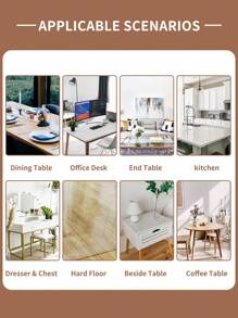 1pc PVC Clear Tablecloth Protector - 1.5mm Thick, Heat Resistant, Waterproof, Scratch-Resistant, Oil Stain Resistant, Suitable For Home And Hotel Plastic Table Cover - Solid Color - View 8
