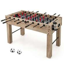 Lifezeal 54 Inches Full Size Foosball Table With Legs 2 Balls & 2 Foldable Cup Holders - Natural Color - View 1