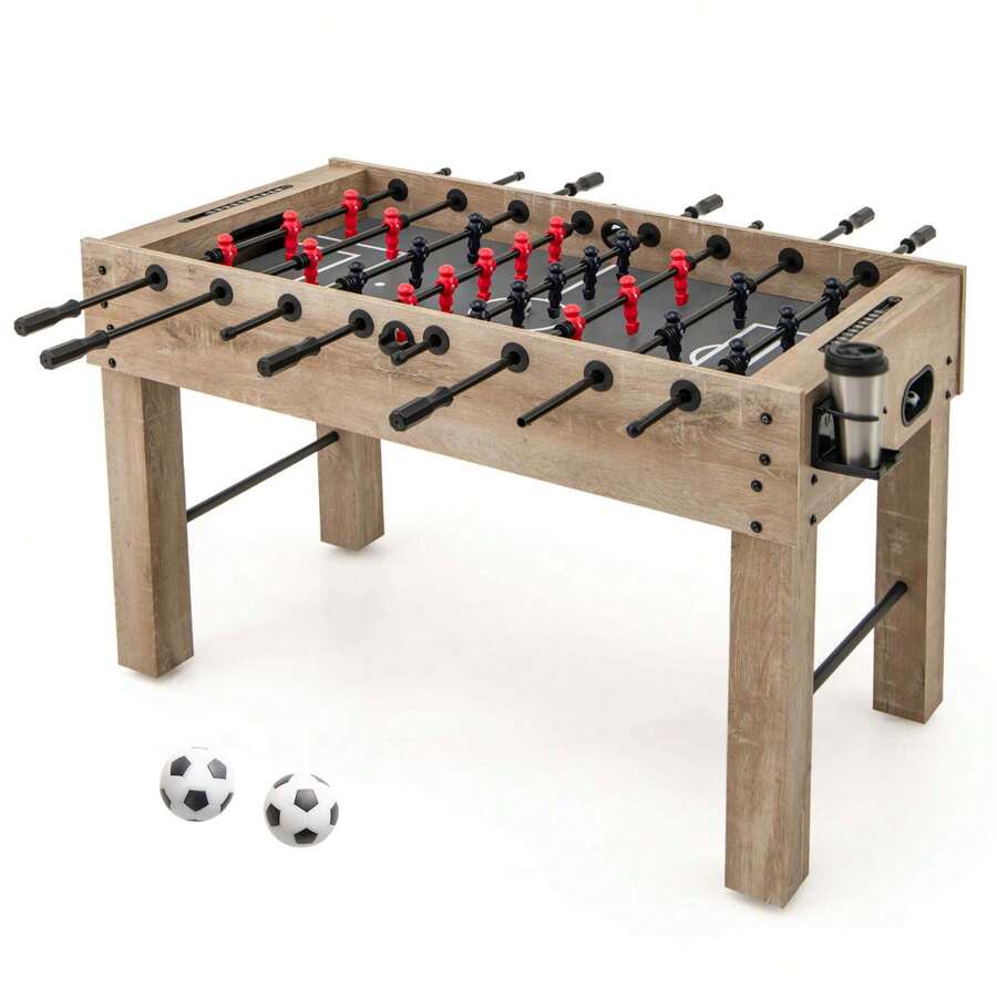 Lifezeal 54 Inches Full Size Foosball Table With Legs 2 Balls & 2 Foldable Cup Holders - Natural Color - View 1