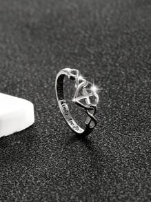 Anillo de Body completo con corazón de plata de ley 925 con la letra en inglés "Con Dios todo es posible", accesorio cotidiano