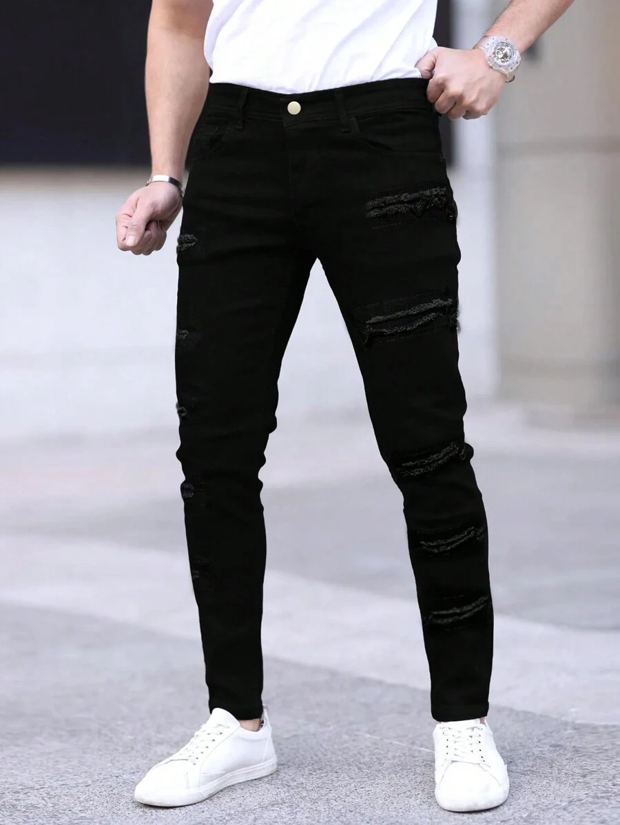 men-s-classic-black-skinny-slim-fit-stretch-jeans-black-distressed