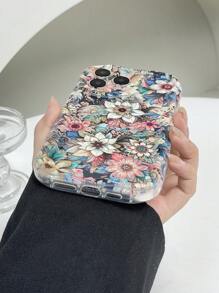 1 件时尚花朵印花闪亮防刮加厚手机保护壳，适用于 Apple 和系列 - 彩色 - 查看 6