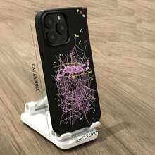 神秘炫酷，独特个性的保护 - 紫色蜘蛛网图案手机壳 送给家人、朋友、孩子、生日、春季、节日、男朋友、女朋友、情人节的礼物 送给家人、朋友、孩子、生日、春季、节日、复活节的礼物 - 黑色 - 查看 2