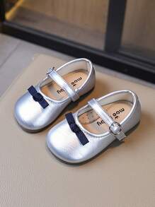 Girls' Leather Shoes, 2025 Spring/Autumn New Fashion Children's Shoes, Little Girl Princess Shoes, Soft-Sole Loafers - Silver - View 5