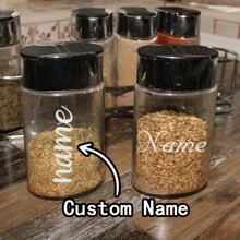 1张定制贴纸，可用作农舍风格贴纸、定制食品储藏室标签、罐子标签、食品储藏室整理标签、储物标签、厨房标签，通用生日和节日派对用品，适用于家庭、办公室、商业场所及商业装饰和礼品，多功能。 - 彩色 - 查看 3