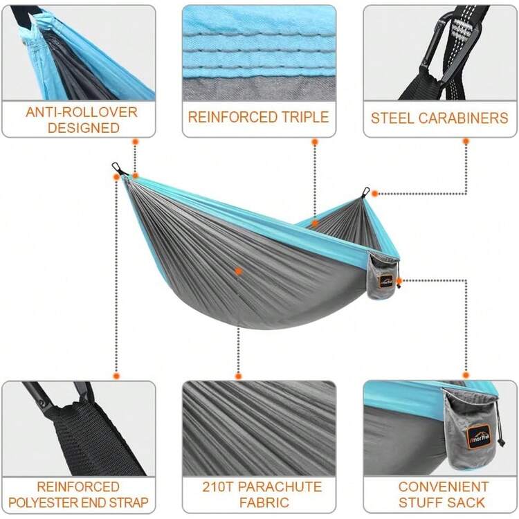 Camping Hammocks - Màu xám nhạt và xanh lam - Xem 3