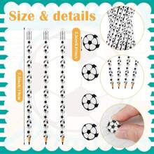 12 Pcs Sports Pencils And 12 Pcs Sports Ball Erasers Fun Wooden Pencils With Sports Eraser For Sports Themed Birthday Party Favors Office Supplies (Soccer),Christmas - White - View 3