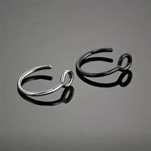 SENLANSP Set de 6 clips/anillos nasales simples de acero inoxidable sin perforación, regalo perfecto de joyería nasal para fiestas y festivales