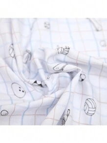 套件 3 婴儿毯法兰绒 Papi 80cmx80cm 男孩女孩 100% 纯棉 - 藍色 - 查看 5