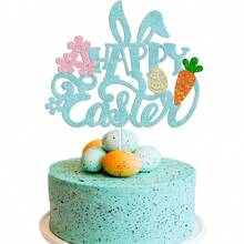 1pc Easter Cake Topper With Rabbit Ears, Spring Themed Cake Decoration For Easter Party - Multicolor - View 4