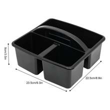 Rainaut 16 PCS Classroom Caddies With Handle, Classroom Storage Caddies Stackable Utility Caddies Space Saving For Schools, Homes, Offices, Black (9.3 * 8.9 * 3.5in) - Black - View 3