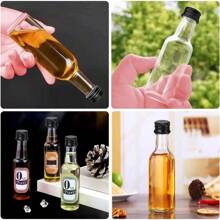 Set de 10/32/2 botellas de vino plásticas vacías decoradas con una cinta roja, con tapa de rosca que no se fuga fácilmente, ligeras y portátiles, se pueden llenar con jugo de frutas/bebidas espirituosas/jengibre/whisky, adecuadas para bodas, fiestas, arte. - Multicolor - Ver 5