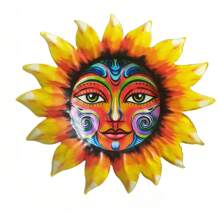 1 件铁艺太阳面装饰壁挂，金属太阳面户外墙壁装饰 - 彩色 - 查看 13