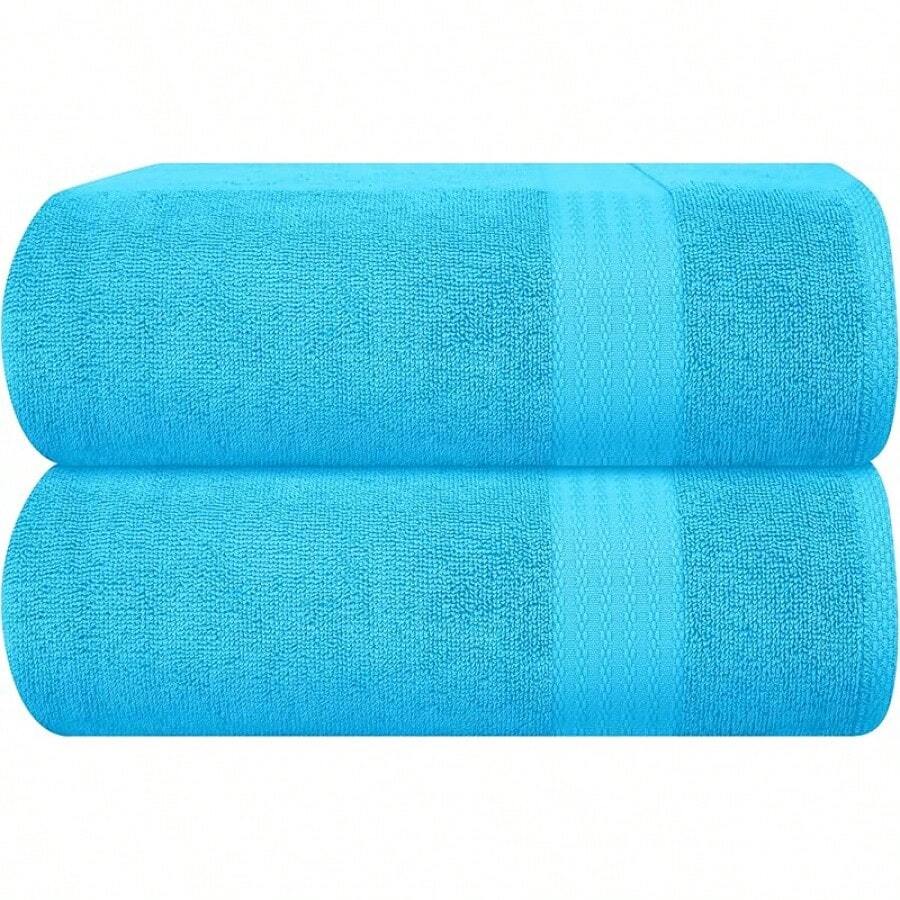 Ultra Soft 8-Piece Towel Set -% Ring Spun Cotton, 2 Oversized Bath Towels 27x54, 2 Hand Towels 16x28, 4 Wash Cloths 13x13 - Daily Use, Hotel & Spa - Olive Green, Luxury Towel Set - 綠松石藍 - 查看 1