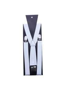 Bretele pentru bărbați, cu elasticitate înaltă, reglabilă, 4 cleme puternice, de 25 mm lățime, bretele pentru pantaloni, rezistente, în formă de X, bretele pentru pantaloni, unisex, pentru bărbați, bretele reglabile cu 4 cleme metalice puternice, bretele elastice pentru spate, pentru bărbați și femei. Ocazii formale și de afaceri, cadou ideal