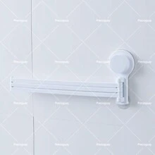 Estante Para Toallas With Ventosas, With Múltiples Barras, Apto Para Tender Varias Toallas, Estable Y Su Posición Se Puede De Libremente Libremente. - 白色 - 查看 3