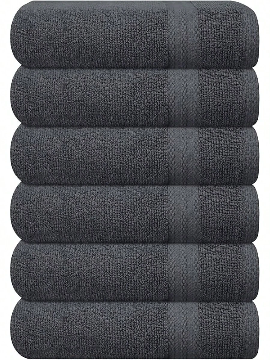 Ultra Soft 8-Piece Towel Set -% Ring Spun Cotton, 2 Oversized Bath Towels 27x54, 2 Hand Towels 16x28, 4 Wash Cloths 13x13 - Daily Use, Hotel & Spa - Olive Green, Luxury Towel Set - 炭灰色 - 查看 1