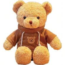 11.8 Inches Teddy Bear Stuffed Animals Soft Plush Cute Teddy Bear With Hoodie Boys Girls (Brown) - 棕色 - 查看 1