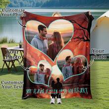 定制爱情背景图片和文字毯子，情人节装饰挂毯，个性化的理想礼物，适合他/她、男朋友、女朋友、爸爸、妈妈、家人、朋友、宠物，适合周年纪念日、情人节、母亲节、生日、儿童节、父亲节、毕业典礼、婚礼、圣诞节、沙发、床、汽车、卧室、客厅、办公室、户外露营、海滩、家庭墙壁装饰