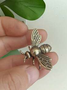 1/2 件手工黄铜蜜蜂雕像 - 艺术家居和办公室装饰，非常适合卧室展示和收藏工艺品，理想的节日礼物，金属昆虫雕塑可用于办公桌和家居装饰，多功能节日装饰 - 彩色 - 查看 8