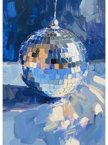 1 张海报热门蓝色墙壁艺术迪斯科舞厅家居装饰印刷少女柔软学院风多巴胺帆布画礼物无框架 - 彩色 - 查看 14