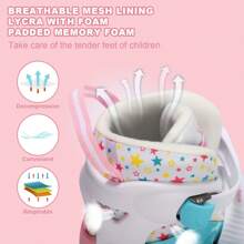 Roller Skates For Boys Girls, 4 Sizes Adjustable Roller Skates For Children With Protective Gear Set, Beginners 6-12 Years Old Light Up Quad Skates Indoor Outdoor Skates, Beginner Roller Skate, Cute And Funny Birthday Gifts For Kids - 粉色 - 查看 4