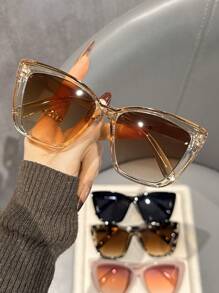 4副/套猫眼时尚眼镜，多色经典设计，适合户外旅行、驾驶、露营、日常生活、街头摄影、约会、夏季海滩度假、户外活动，休闲猫眼镜框，返校季必备 - 4pcs 紋茶粉組合 - 查看 4