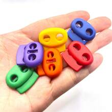 12 piezas/paquete Cordón de plástico con cierre de hole de 5 mm de colores mixtos, clip, ropa deportiva de short - Multicolor - Ver 6