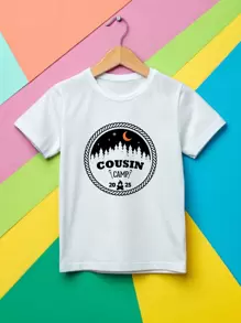 Cousin Camp 2025 Kids Shirt, Unisex Family Matching Cousins Tee, Camping T-Shirt, Toddler Summer Vacation Trip Shirt, Camper Youth Shirt. UA-1187 - White - View 1