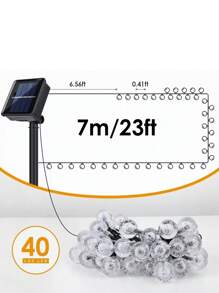 Tira De Leds Solares Para Exteriores De 7 Metros 40 Luces