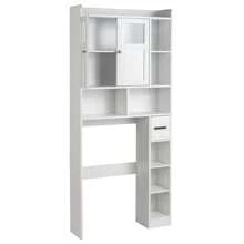 Ktaxon Over Toilet Bathroom Storage Cabinet  With 2 & 3 Storage Shelves Space Saver, White - White - 31.49'' W - View 9