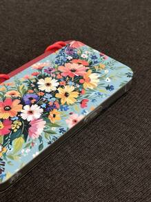 1pc Flip-Cover Floral Oil Painting Print Mobile Phone Case, Book Style Phone Case, Compatible With Apple 11/12/13/14/15/16 Pro Max, Galaxy A05/A15/A25/A35/A53/A54/A55/S23/S24 Ultra Waterproof Shockproof Anti-Fall Scratch Resistant - Clear - View 6