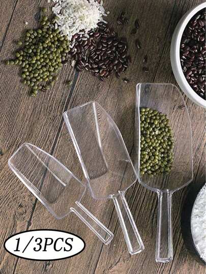 1/3 件塑料冰铲，多用途冰勺，食品糖果厨房面粉糖勺，易于使用的厨房冰铲，适用于制冰机酒吧派对婚礼宠物食品，轻巧节省空间，非常适合日常使用