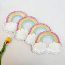 10pcs/20pcs/50pcs Rainbow Paper Plates Party Supplies Pastel Rainbow Shaped Party Plates 9inch Disposable Dinner Plates Cake Plates For Bachelorette Unicorn Happy Birthday Party Tableware Decorations - Multicolor - View 6
