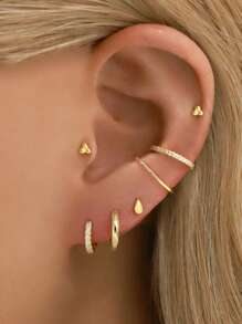 1 chiếc khuyên môi hình tam giác bằng bạc Sterling 925 | Khuyên môi phẳng ít gây dị ứng | Thích hợp cho nữ giới đeo hàng ngày (Bán lẻ, không phải bán theo cặp) - Nhiều màu - Xem 10