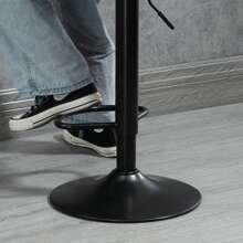 HOMCOM Bar Stools Set Of 2, Swivel Counter Height Barstools With Back, Adjustable Bar Chairs, Breakfast Dining Stools For Kitchen Island Counter With Adjustable Steel Footrest & Base, Brown - Brown - View 9