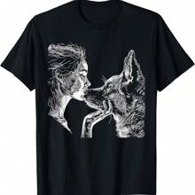 German Shepherd Mom Dog Art Lover Mother's Day T-Shirt - Black - View 1
