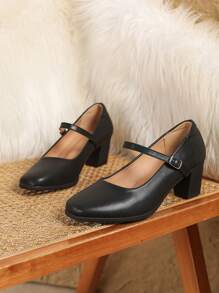 Women's Fashion Buckle Decor Comfortable Flats - Black - View 5