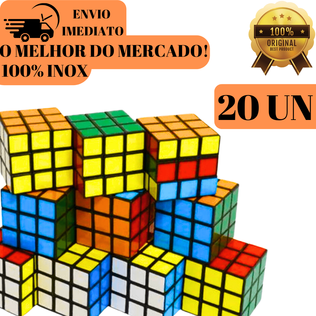 Kit 20 Cubo Mágico Pequeno 5 x 5 x 5 Cm Clássico De Exercitar a Mente Para Adultos e Crianças