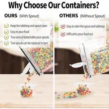 Skroam 4PCS Cereal Containers Storage [4L/135.2 Oz], Airtight Food Storage Containers With Pour Spout For Kitchen & Pantry Organization Storage, Plastic Cereal Dispensers, Measuring Cup & 20 Labels - 6 Pack - View 4