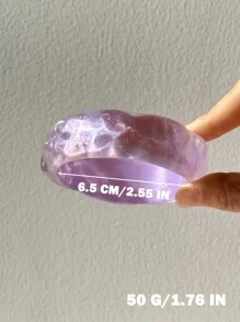 1 chiếc vòng tay nhựa trong suốt không đối xứng màu tím sáng, thiết kế độc đáo, thích hợp cho kỳ nghỉ hè, quà tặng cho bạn bè - Nhiều màu - Xem 7