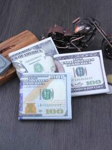 美元图案双折钱包 PU 皮革多卡位信用卡夹拉链钱包硬币男士最佳礼物钱包钱包小钱包男士钱包真皮 - 彩色 - 查看 1