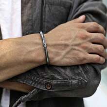 Brazalete vikingo de estilo vintage con diseño de bucle de Möbius y arabesco grabado, de aspecto vintage y ajustable, para hombres - Multicolor - Ver 3