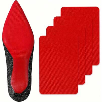2/4 piezas Protectores de suela de zapatos de suela roja, cojines autoadhesivos antideslizantes y resistentes al desgaste, accesorios para sandalias, tacones de mujer, tacones negros