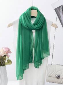 1pc Women Solid Color Sheer Mesh Lightweight Breathable Scarf, Elegant Accessory - Multicolor - View 3