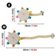 1 pieza Soporte curvo giratorio con cuentas de colores aleatorios para pájaros, adecuado para todas las estaciones